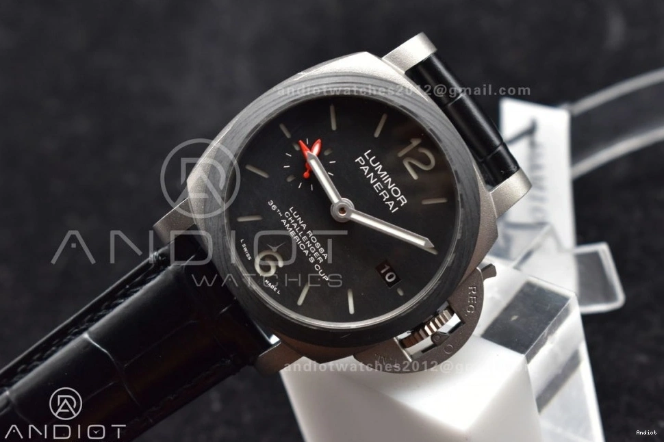 Dial P.9011 Best Titanium Luminor Super Black W PAM1096 VSF Edition 1:1 Strap Clone on GMT Black 42mm Leather 1127